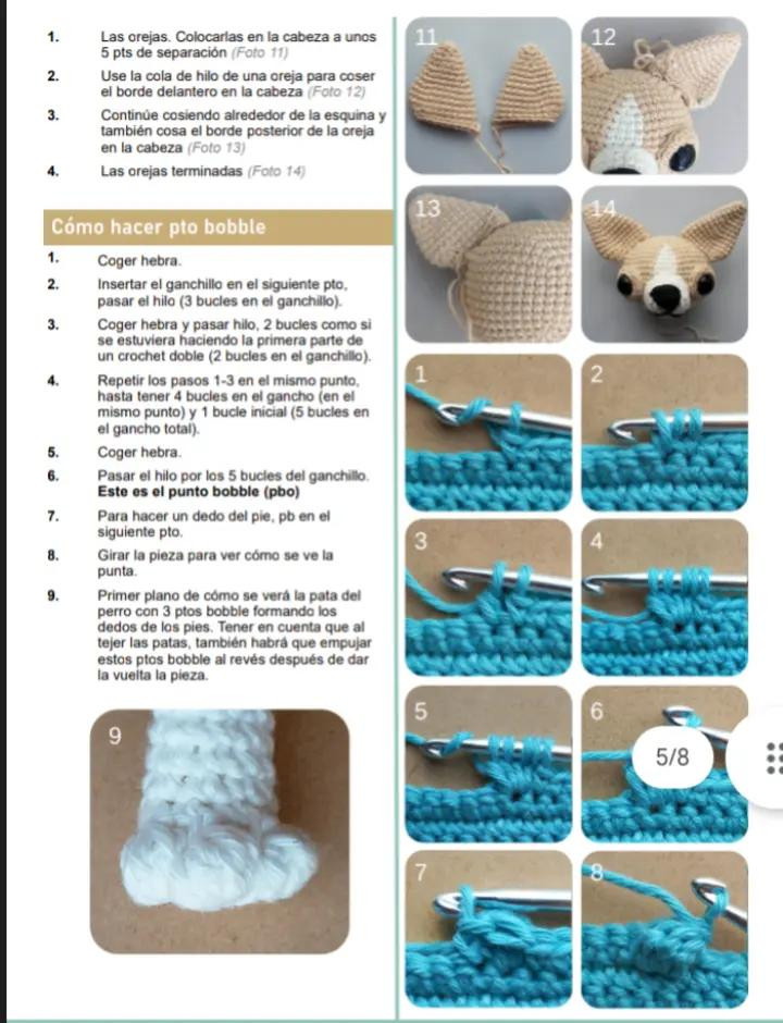 Patrón de crochet amigurumi para crear un perro chihuahua adorable