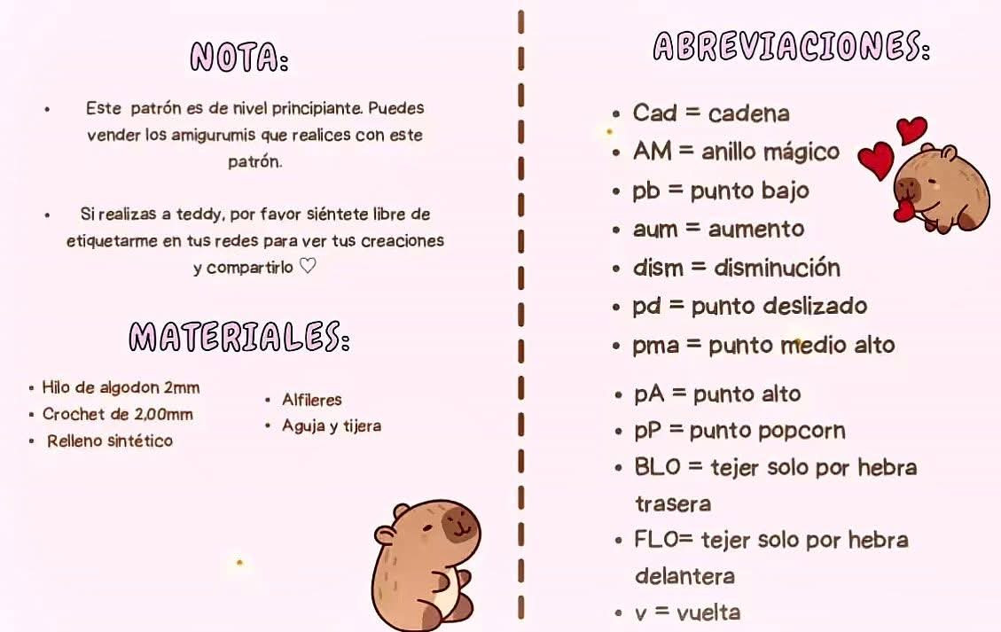 Patrón de crochet: Capibara sirena adorable para principiantes