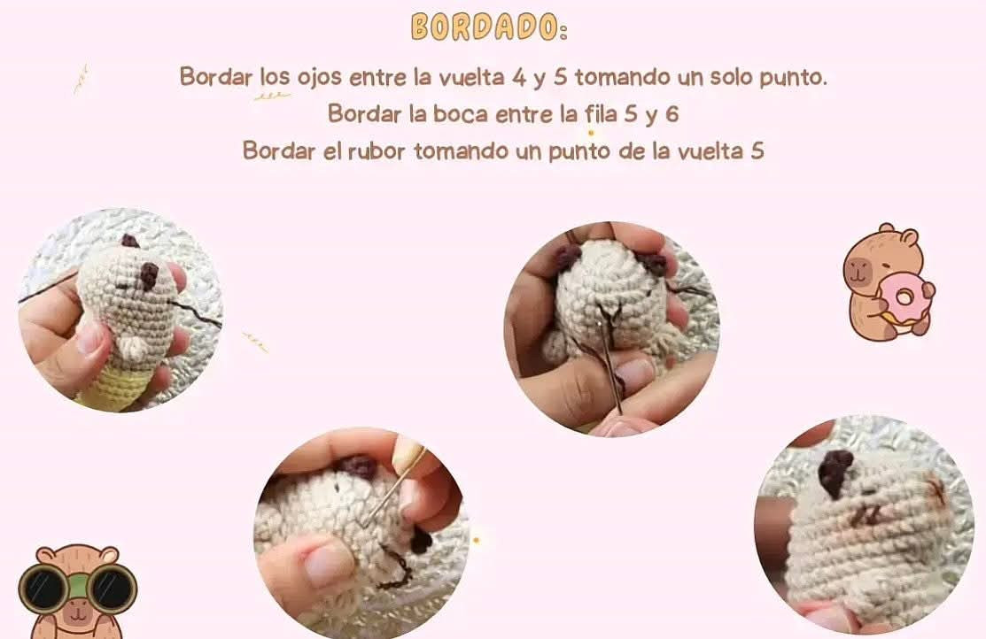Patrón de crochet: Capibara sirena adorable para principiantes