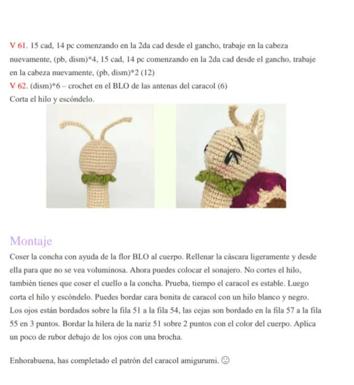 "Patrón de crochet: Caracol Amigurumi encantador para decorar tu hogar"