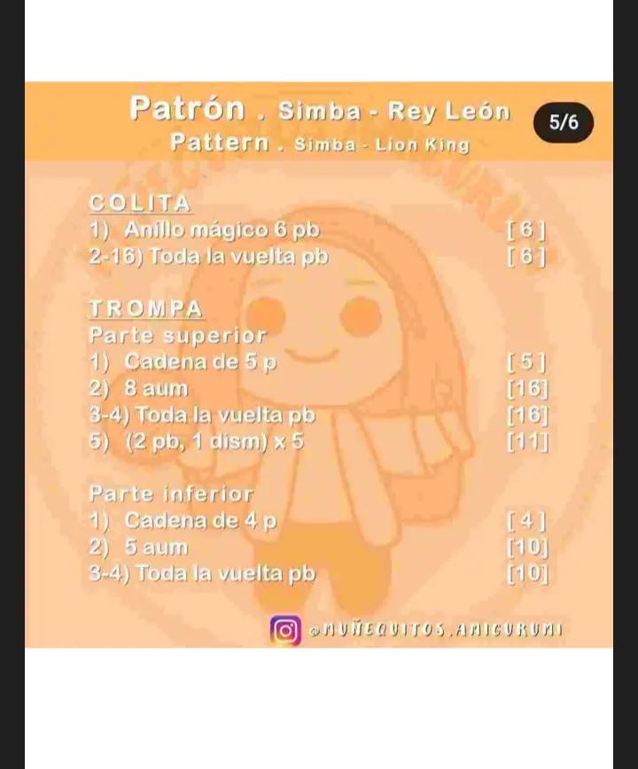 Patrón de crochet: Crea tu propio Simba de El Rey León