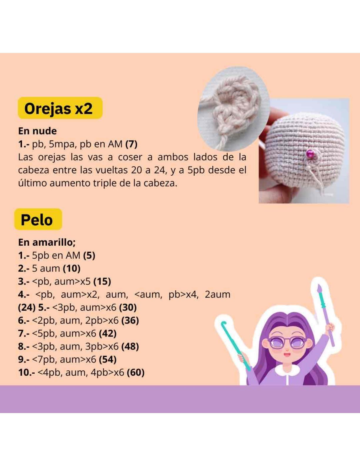 Patrón de crochet de Johnny Bravo: guía detallada para tejer amigurumi