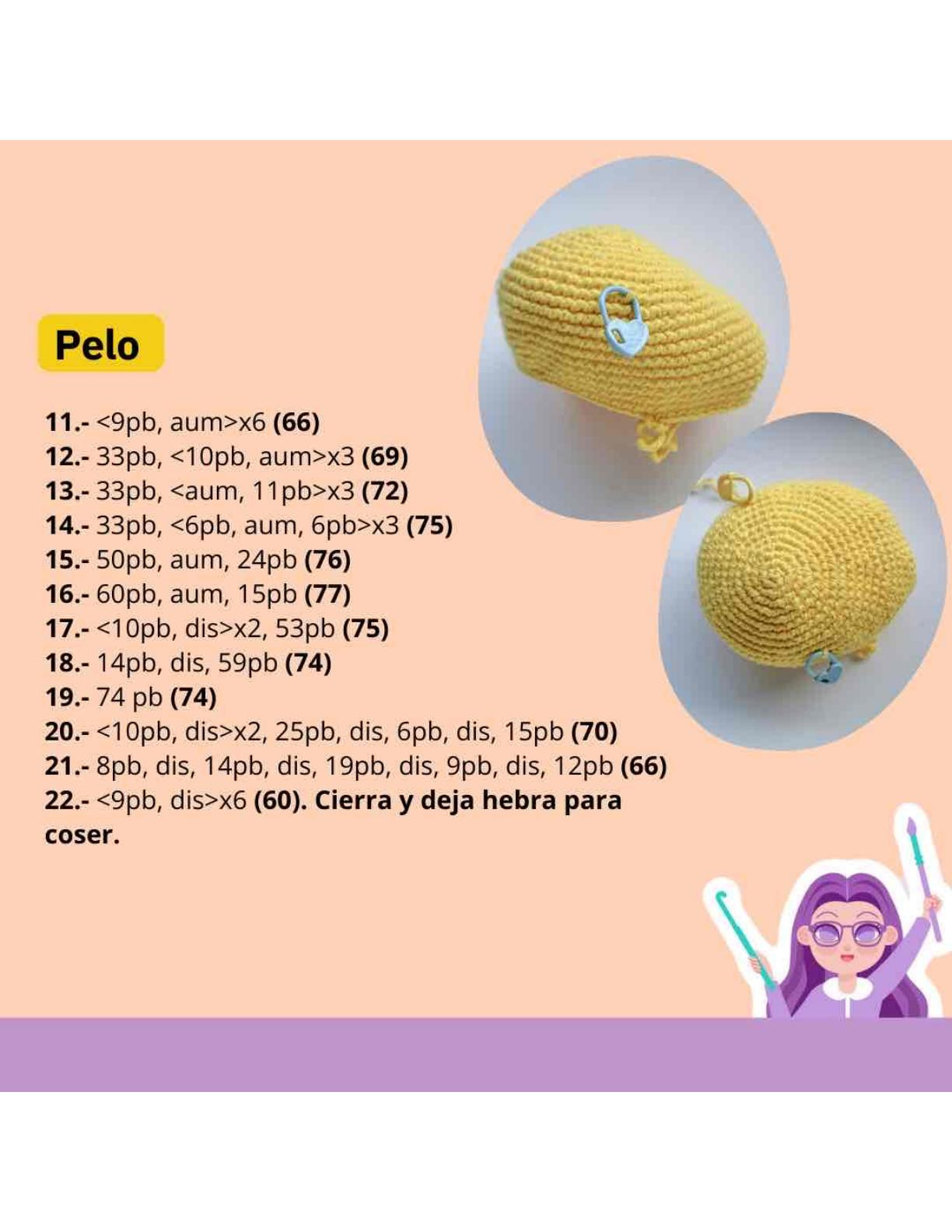 Patrón de crochet de Johnny Bravo: guía detallada para tejer amigurumi