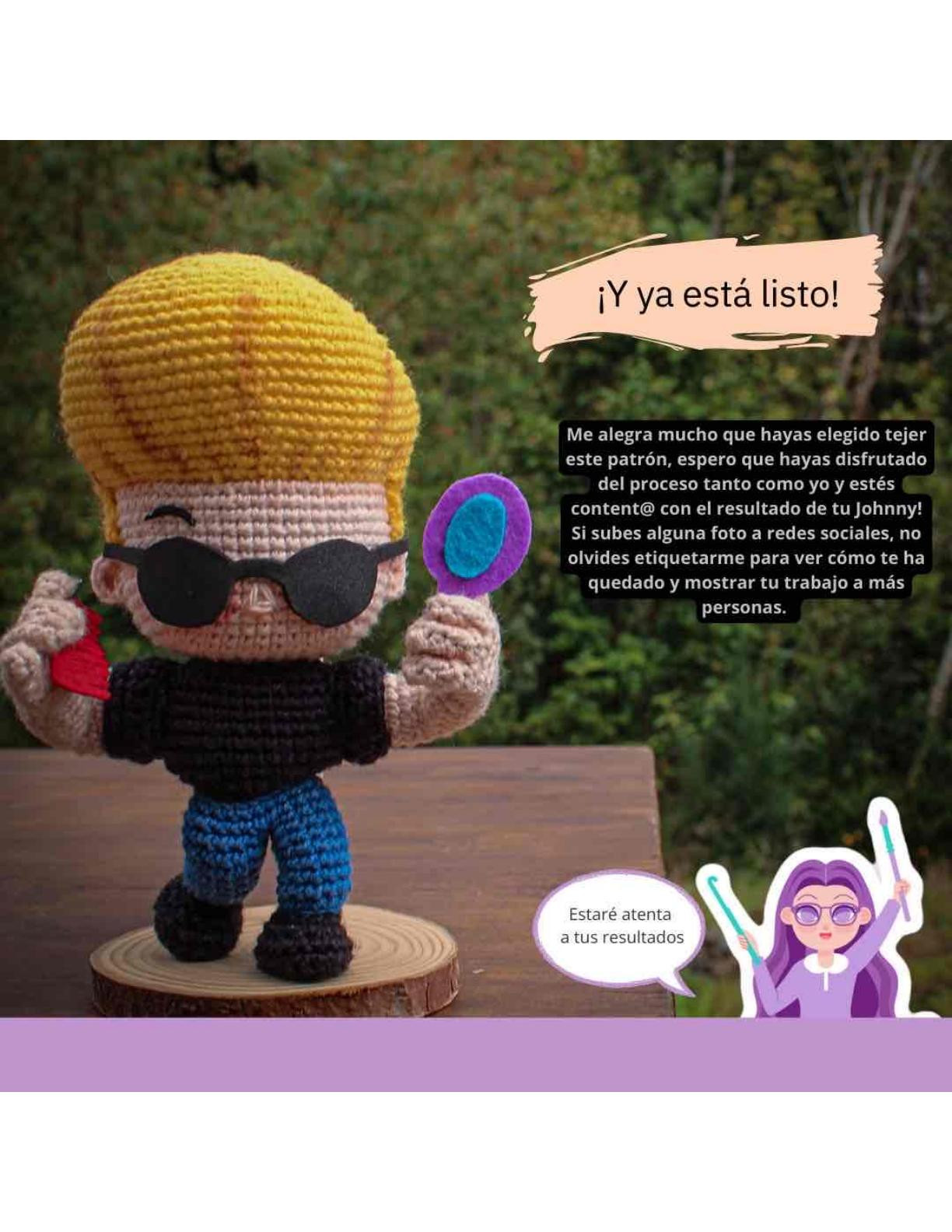 Patrón de crochet de Johnny Bravo: guía detallada para tejer amigurumi