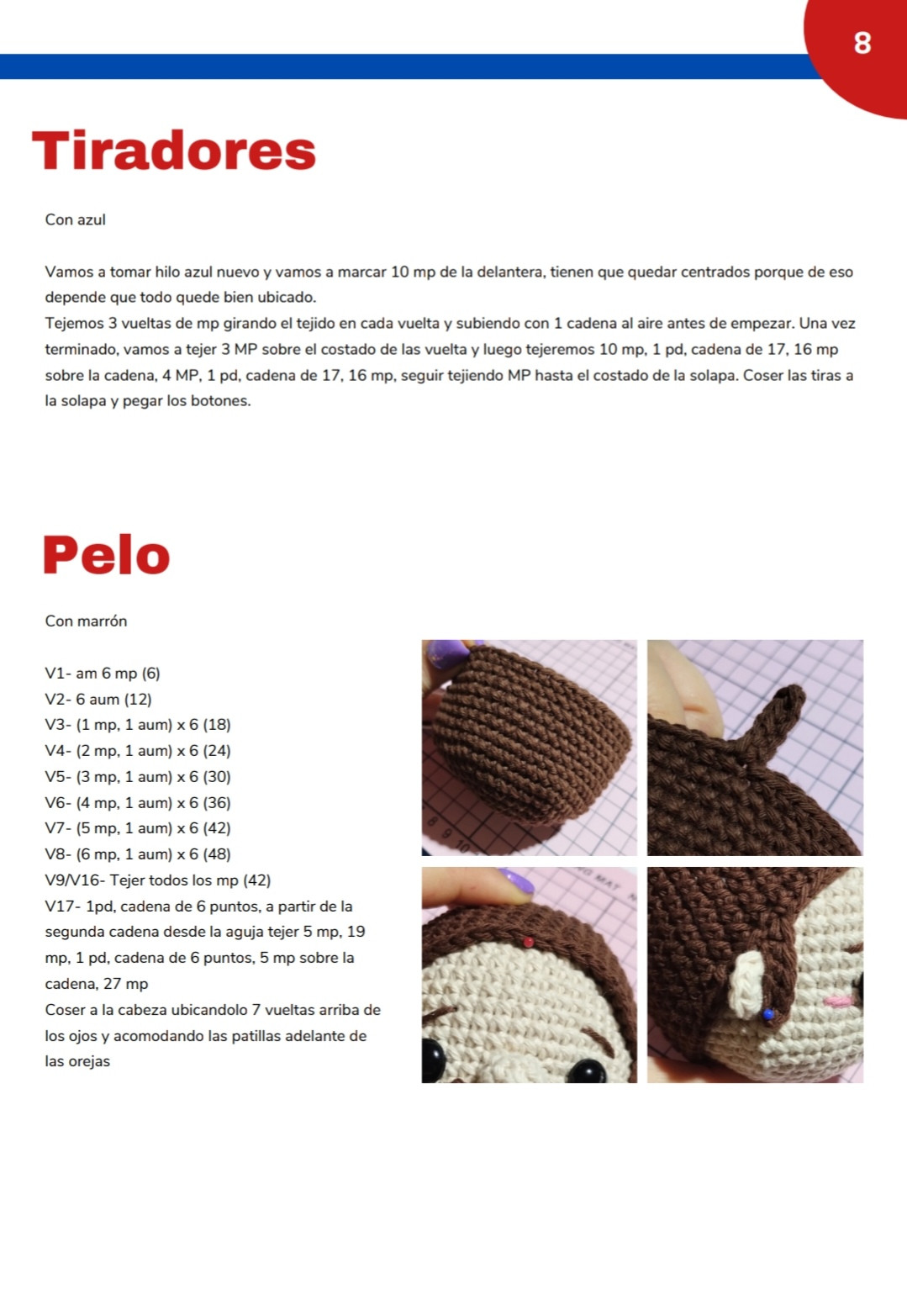 Patrón de crochet de Mario en amigurumi para principiantes