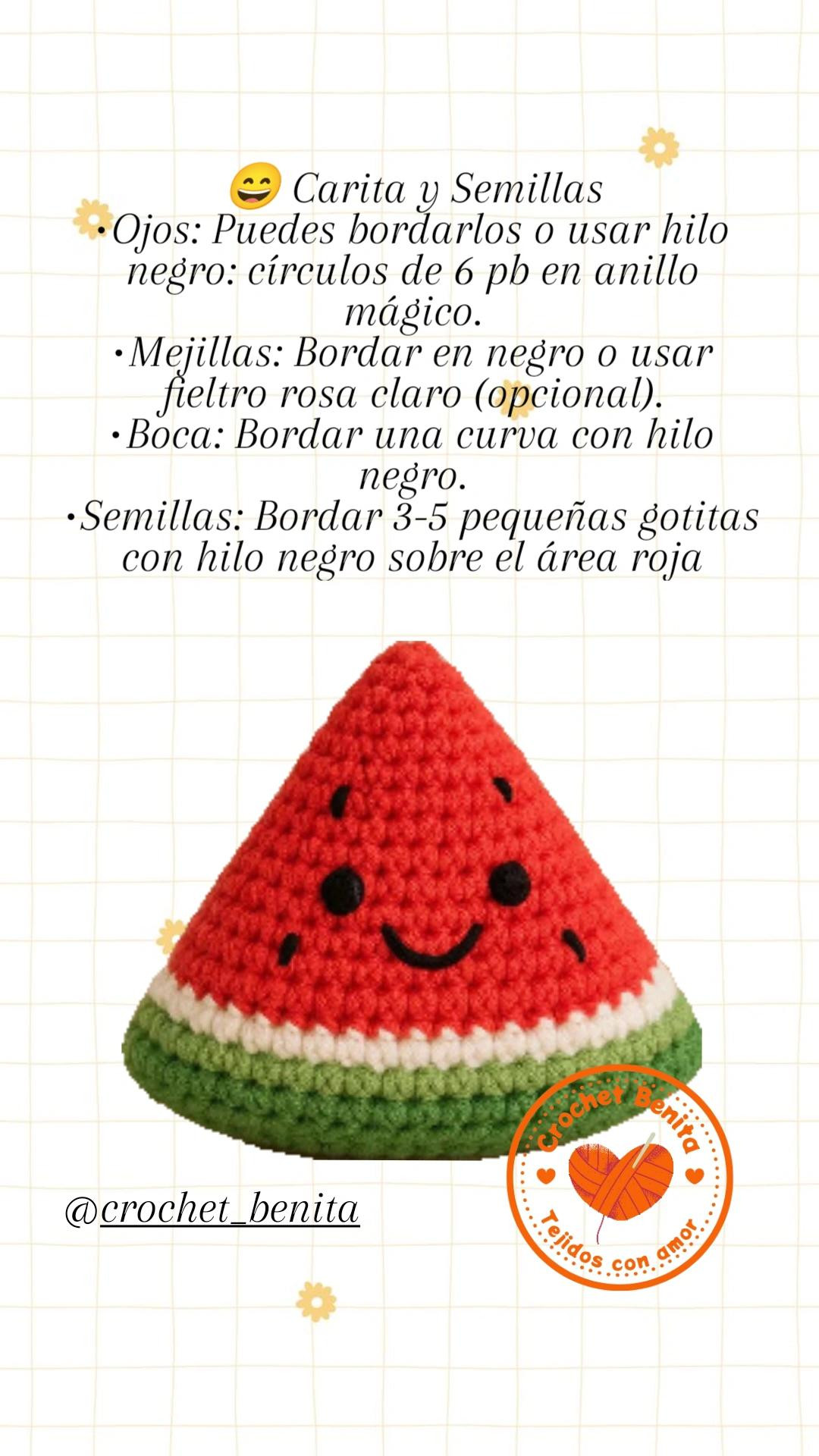 Patrón de crochet de sandía adorable para principiantes y expertos