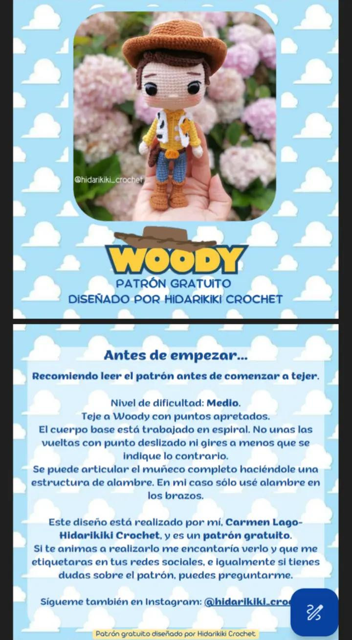 Patrón de Crochet de Woody: Guía Completa y Gratuita para Principiantes
