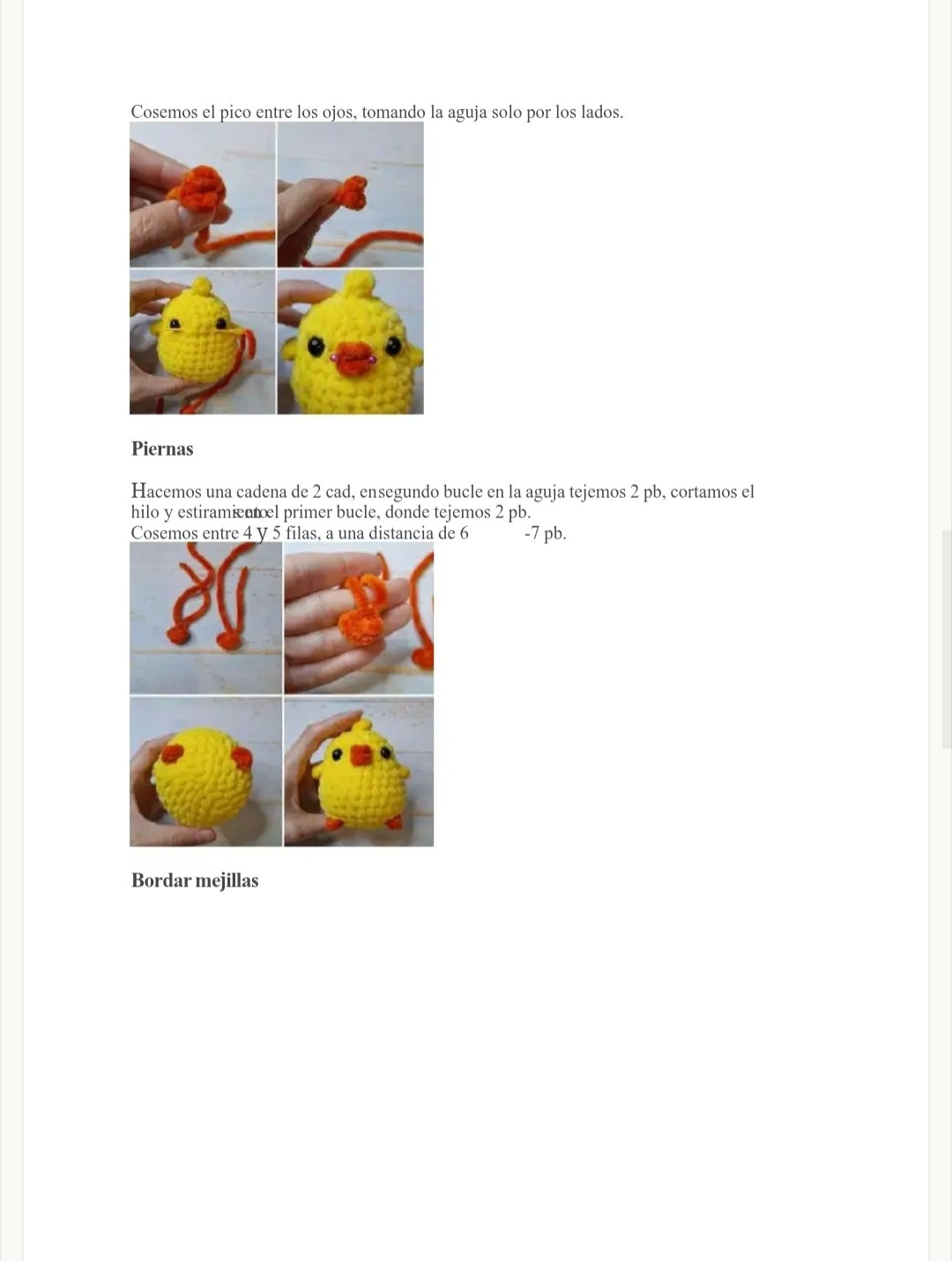 Patrón de crochet gratis para amigurumi de pollito adorable