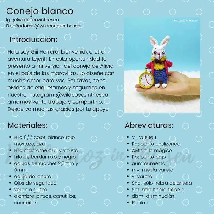 Patrón de crochet gratis para un conejo blanco elegante