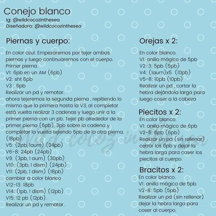 Patrón de crochet gratis para un conejo blanco elegante
