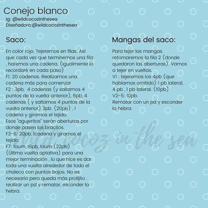 Patrón de crochet gratis para un conejo blanco elegante