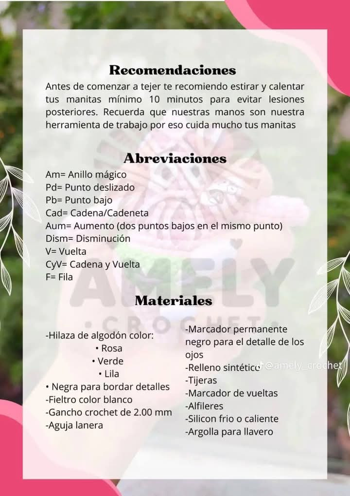 Patrón de crochet gratuito de personaje rosa divertido.