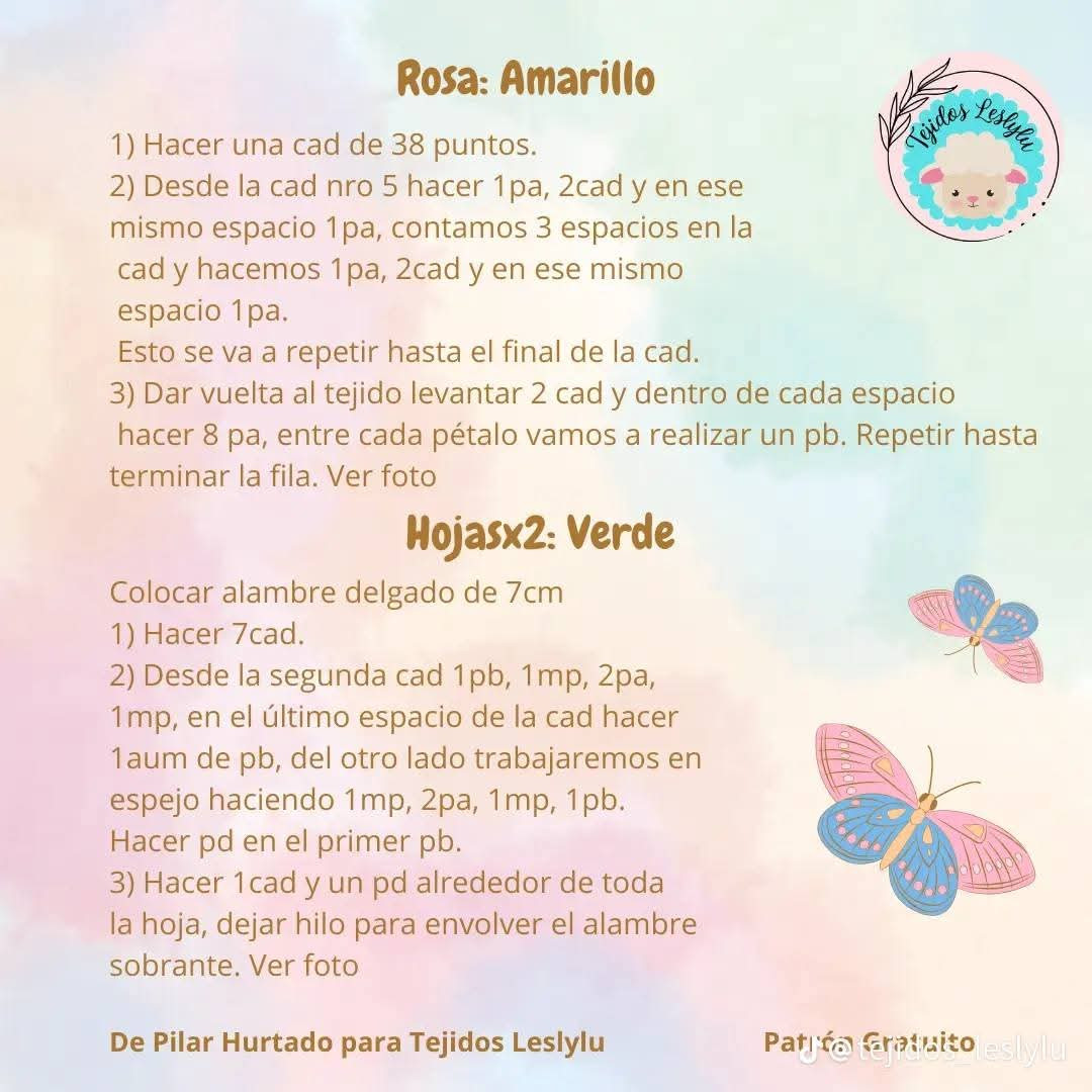 Patrón de crochet gratuito para crear mini macetas de rosas coloridas