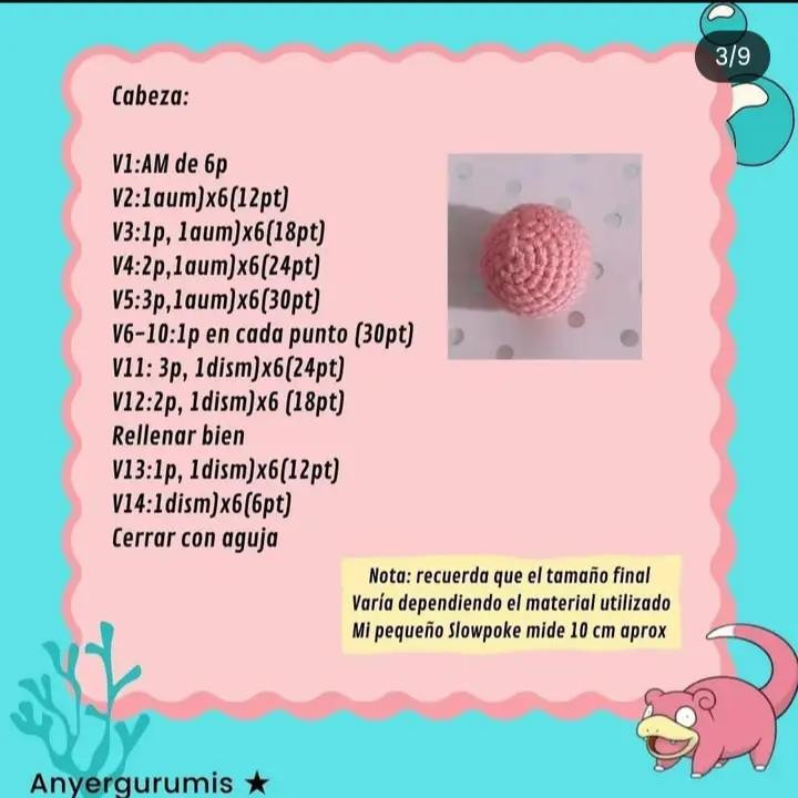 Patrón de crochet gratuito para crear un adorable Slowpoke