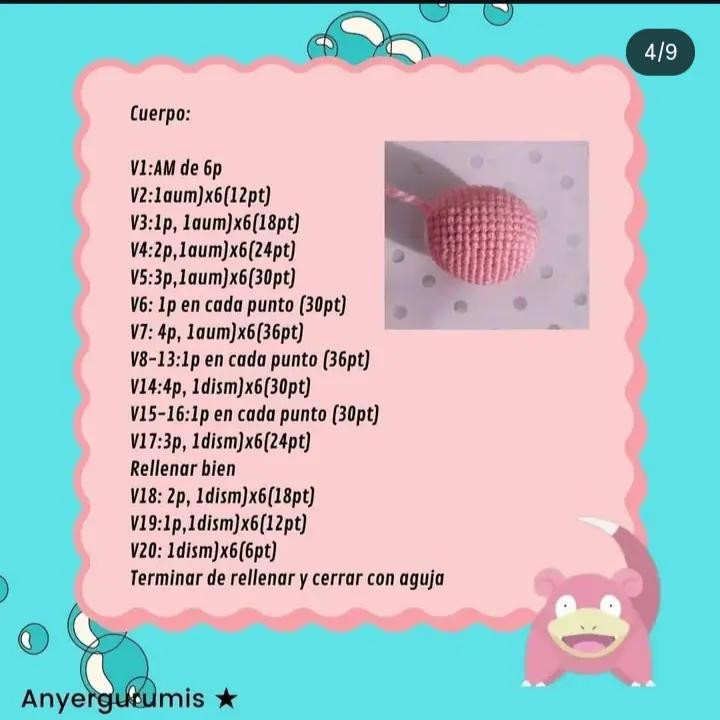 Patrón de crochet gratuito para crear un adorable Slowpoke