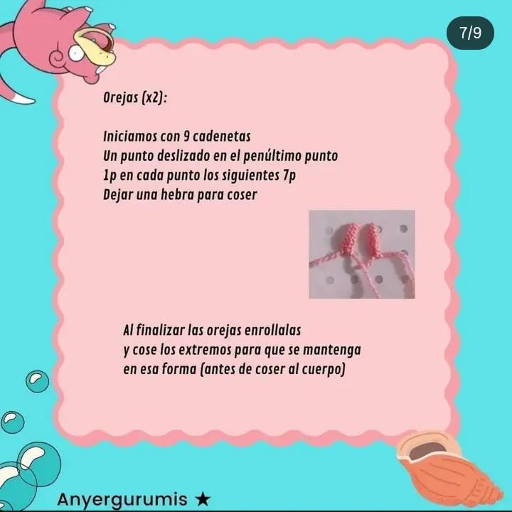 Patrón de crochet gratuito para crear un adorable Slowpoke