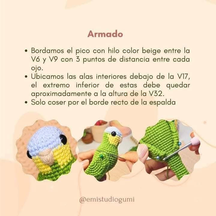 Patrón de crochet gratuito para crear un loro amigurumi encantador