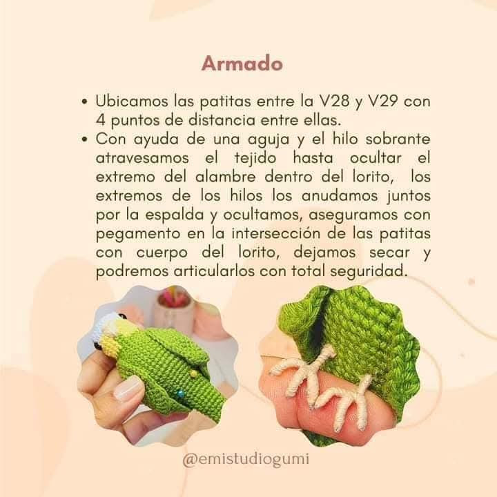 Patrón de crochet gratuito para crear un loro amigurumi encantador