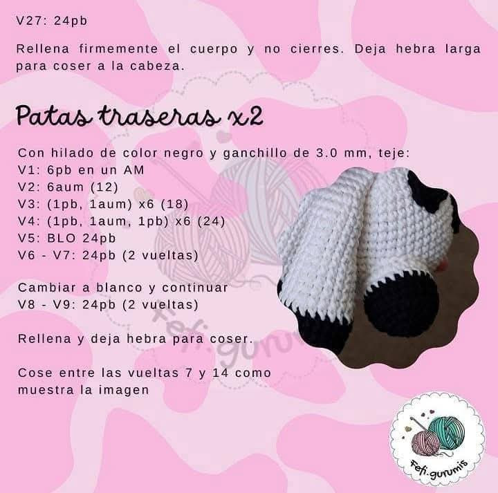 Patrón de crochet gratuito para crear una adorable vaquita de juguete.