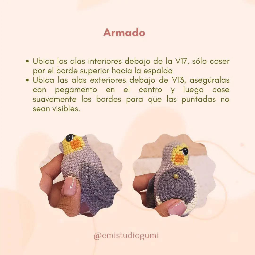 Patrón de crochet gratuito para crear una cacatúa realista