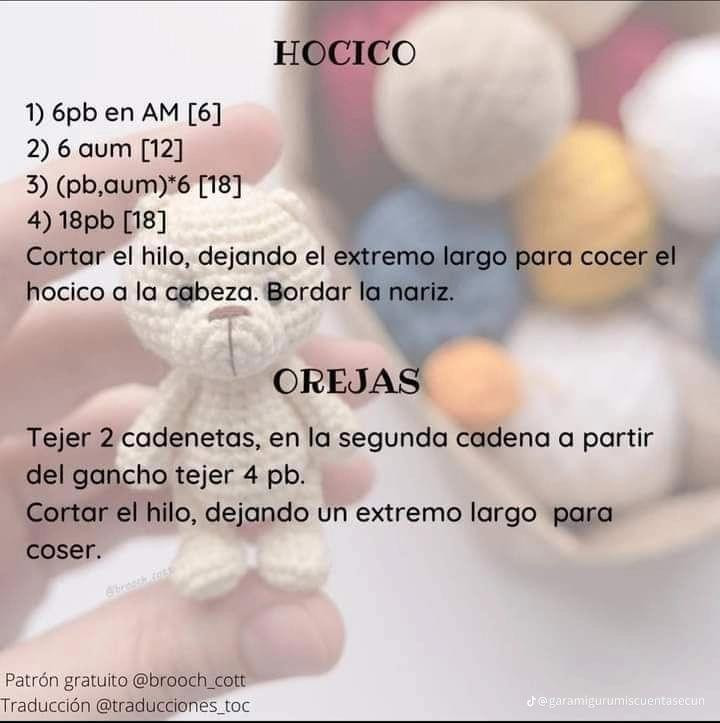 Patrón de crochet gratuito para hacer un adorable osito amigurumi.
