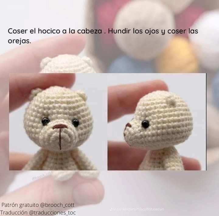 Patrón de crochet gratuito para hacer un adorable osito amigurumi.