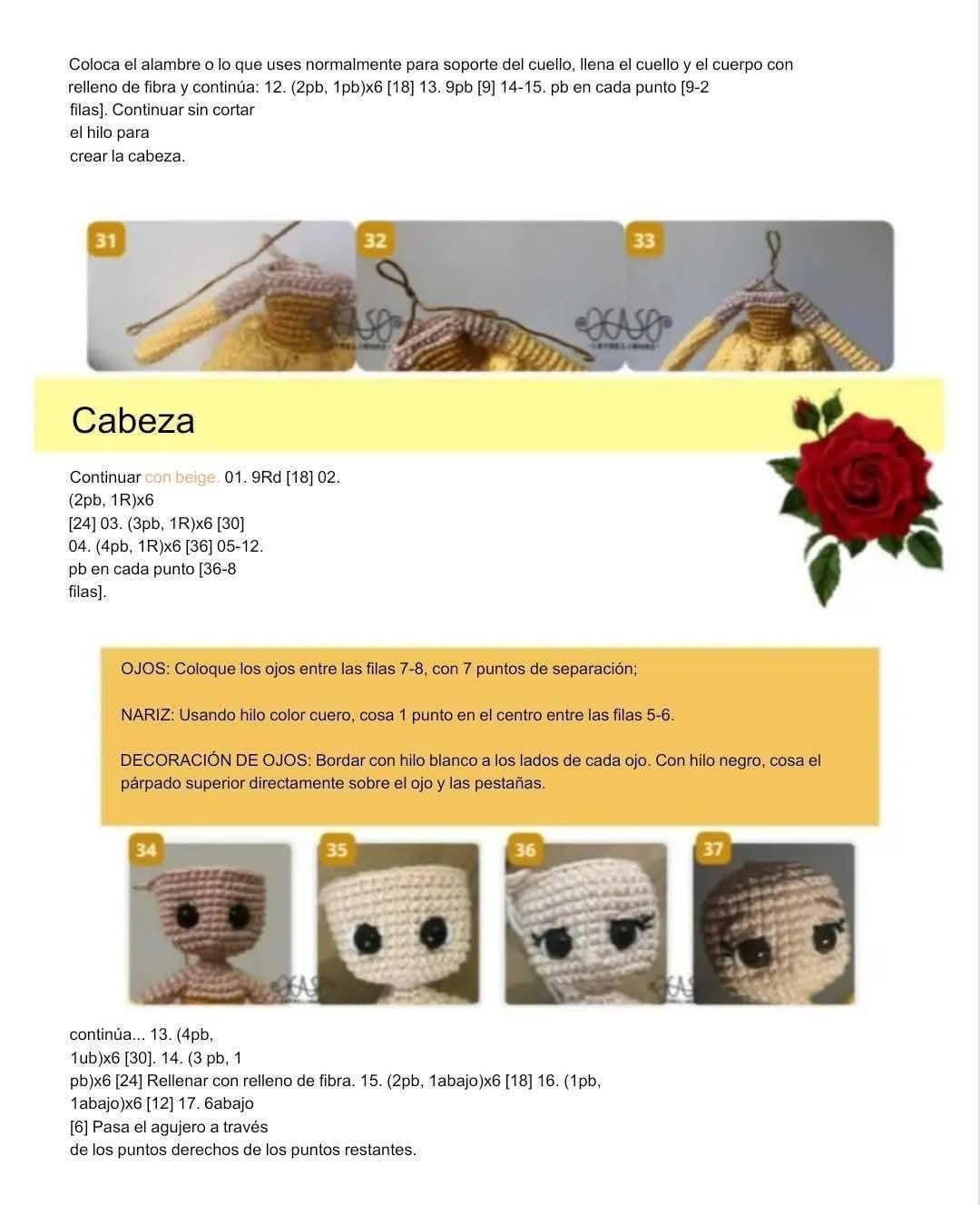 Patrón de crochet: La Bella y la Bestia en amigurumi detallado