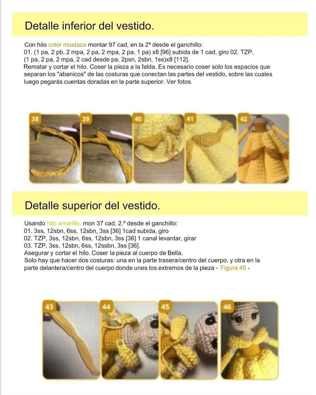 Patrón de crochet: La Bella y la Bestia en amigurumi detallado