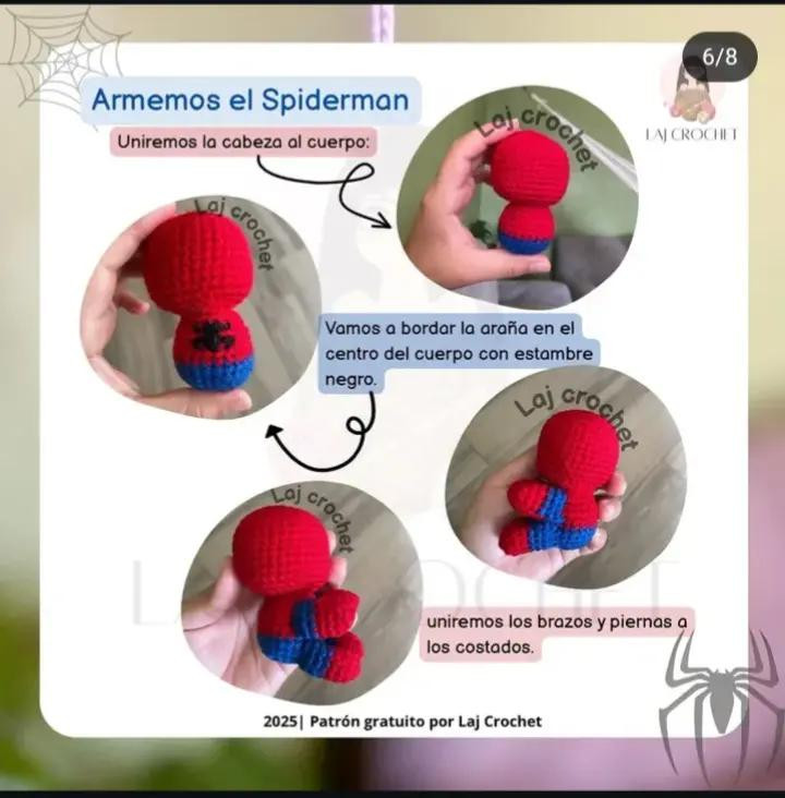 Patrón de crochet: Materiales y abreviaciones para hacer un Spiderman