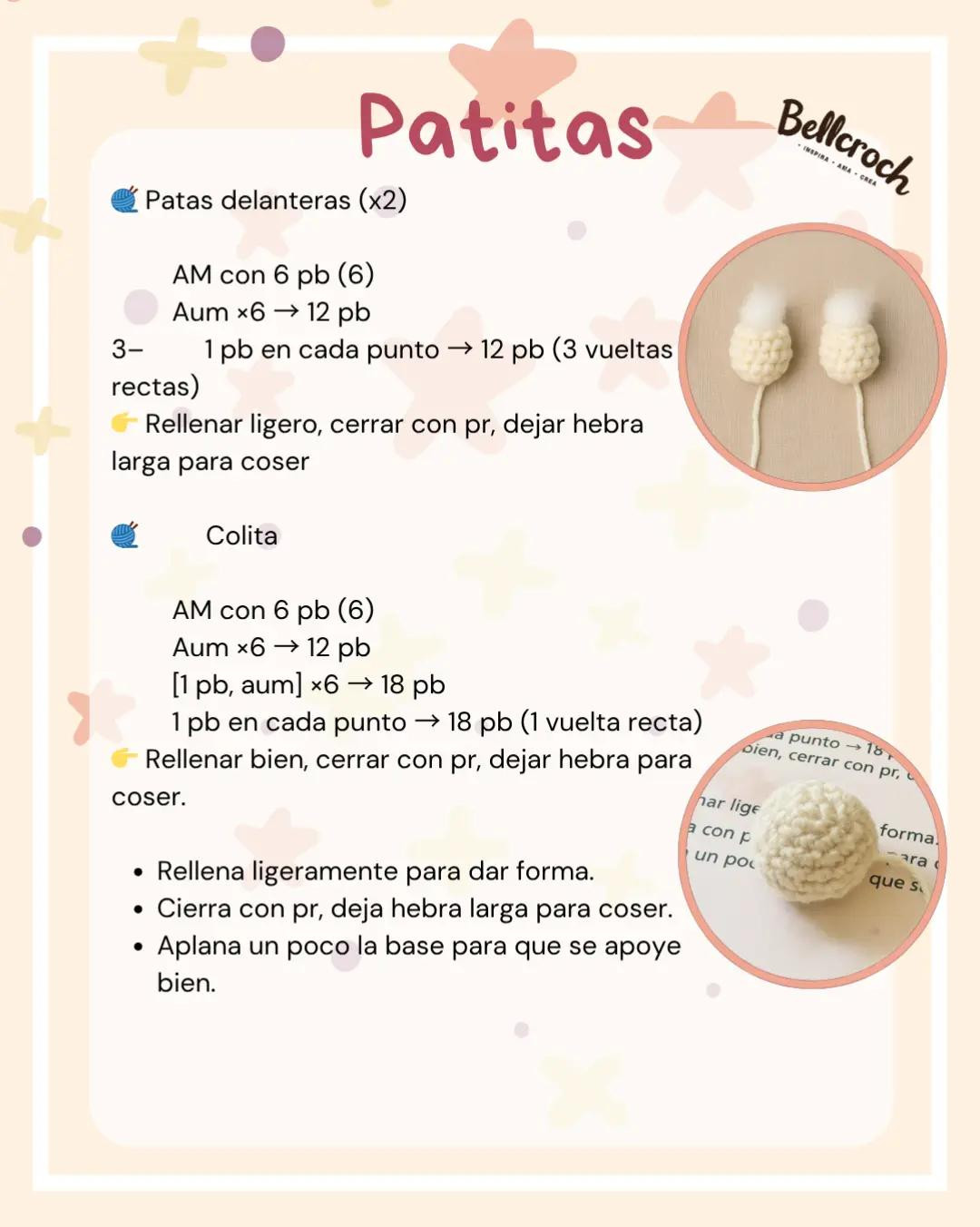 Patrón de crochet para amigurumi conejo adorable y fácil de seguir