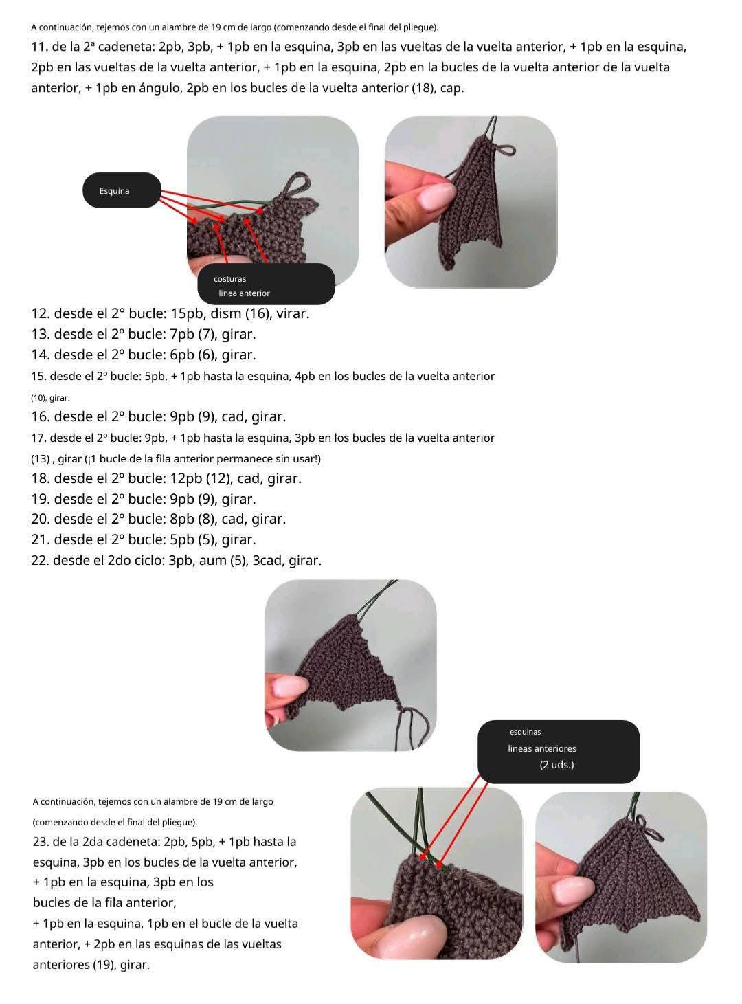 Patrón de crochet para crear un adorable dragón negro con alas