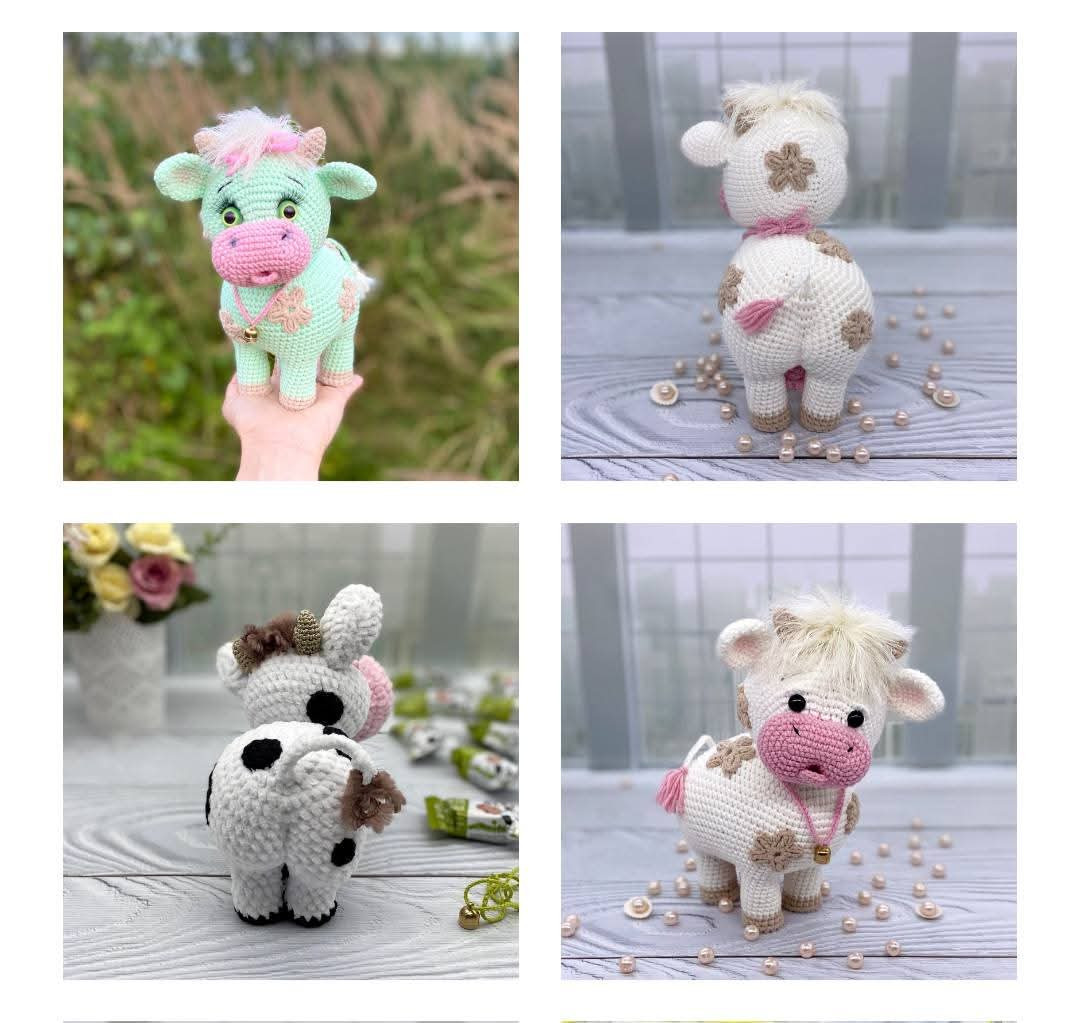 Patrón de crochet para crear un adorable muñeco de vaca