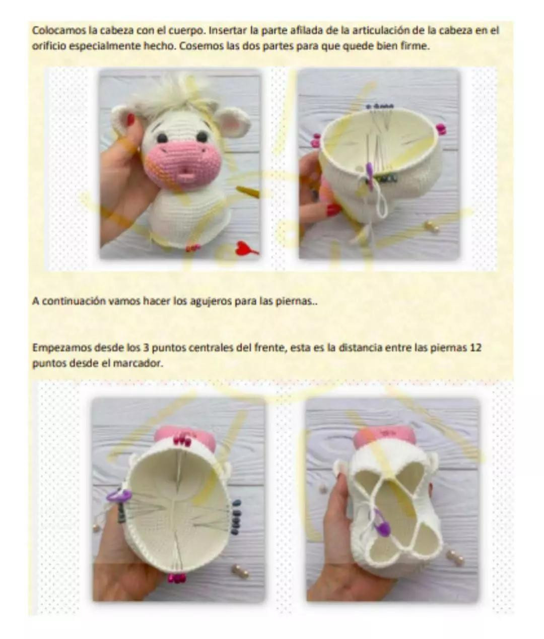 Patrón de crochet para crear un adorable muñeco de vaca