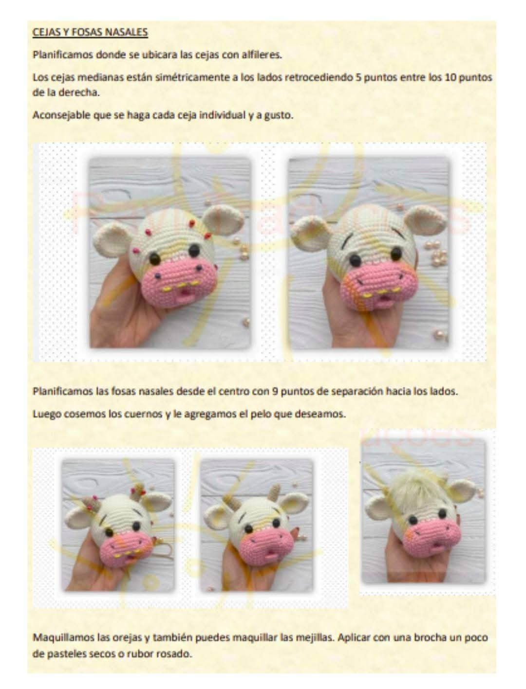 Patrón de crochet para crear un adorable muñeco de vaca