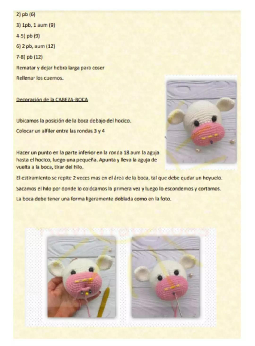 Patrón de crochet para crear un adorable muñeco de vaca
