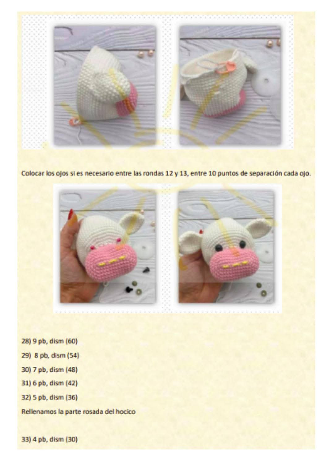 Patrón de crochet para crear un adorable muñeco de vaca