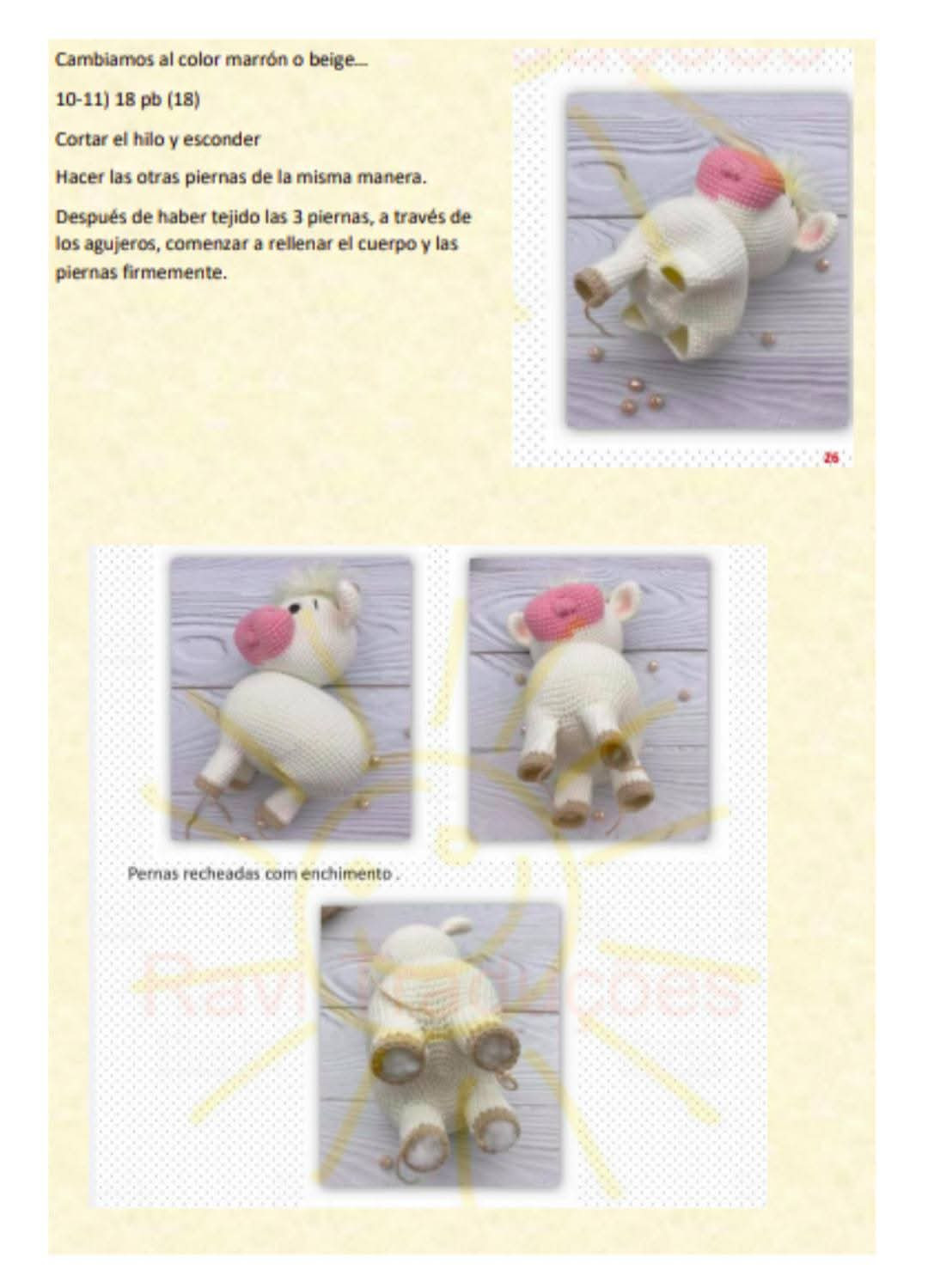 Patrón de crochet para crear un adorable muñeco de vaca