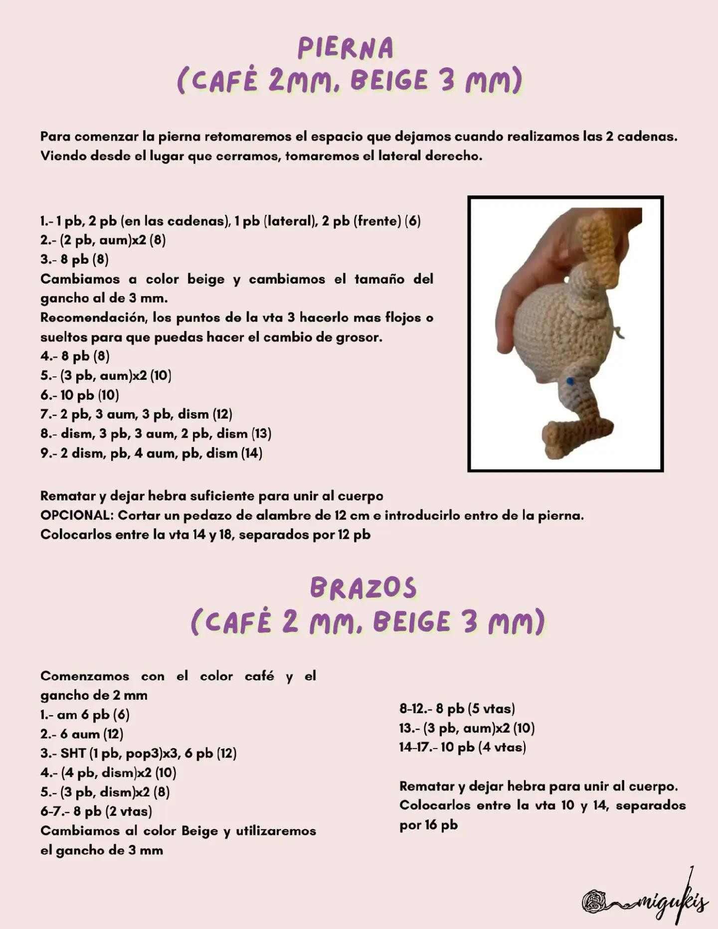 Patrón de crochet para crear un amigurumi de Mankey