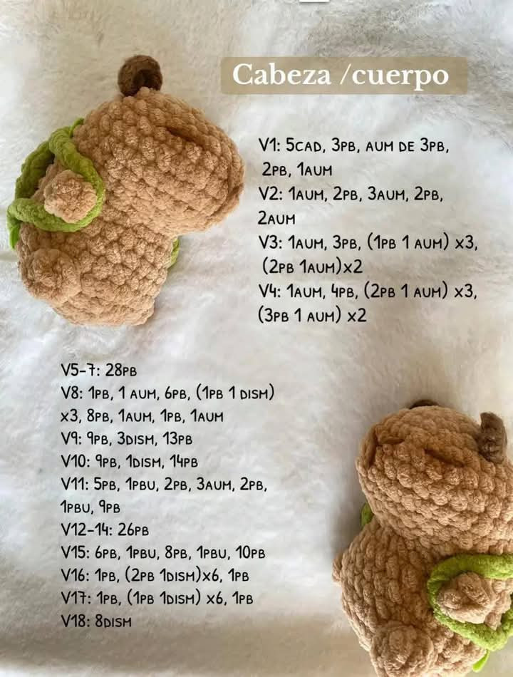 Patrón de crochet para crear un capibara adorable