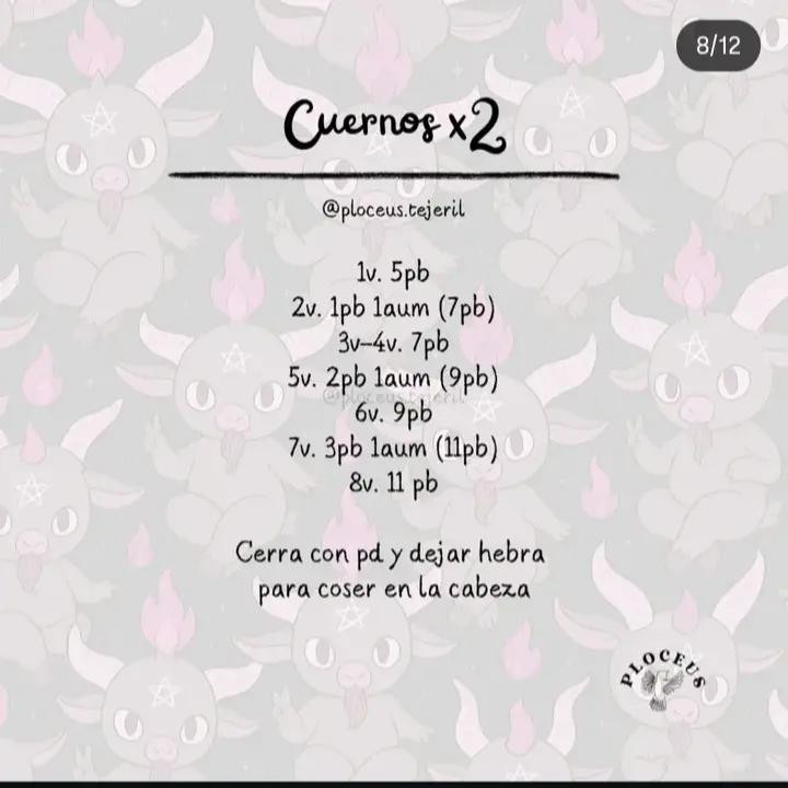 Patrón de crochet para crear un Mini Baphomet adorable y único