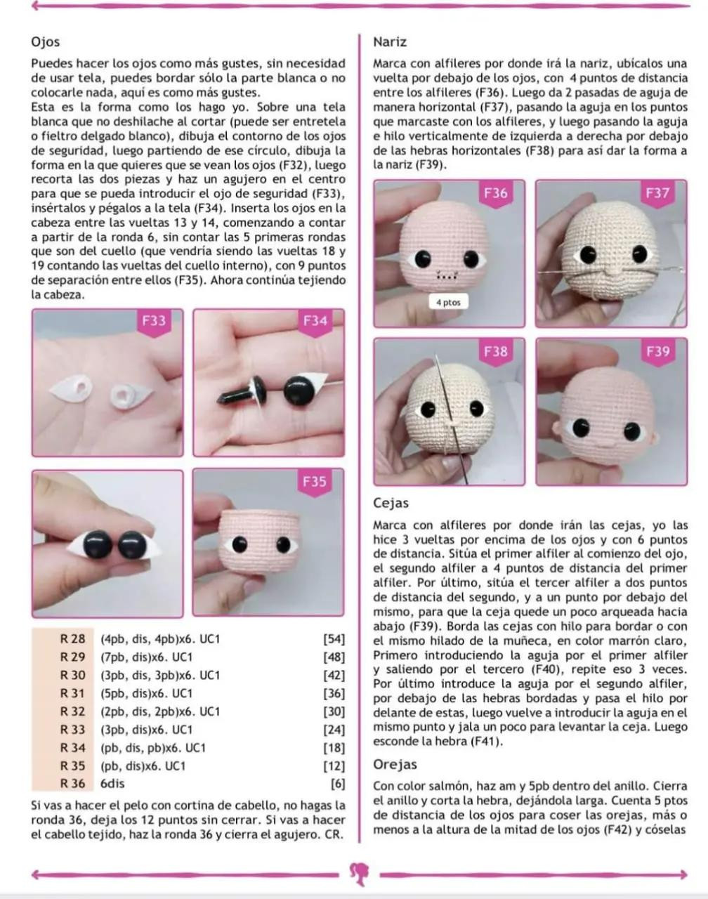 Patrón de crochet para muñeca con vestido rosa a cuadros