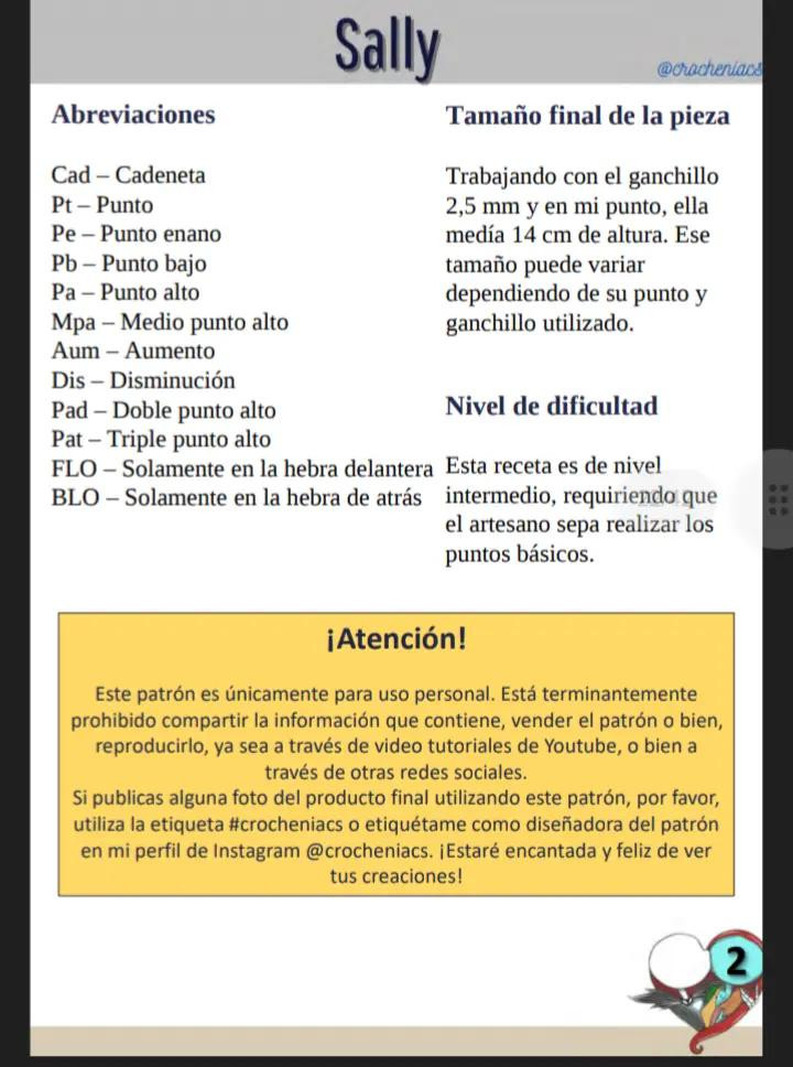 Patrón de crochet para muñeco esqueleto con traje de rayas, sally