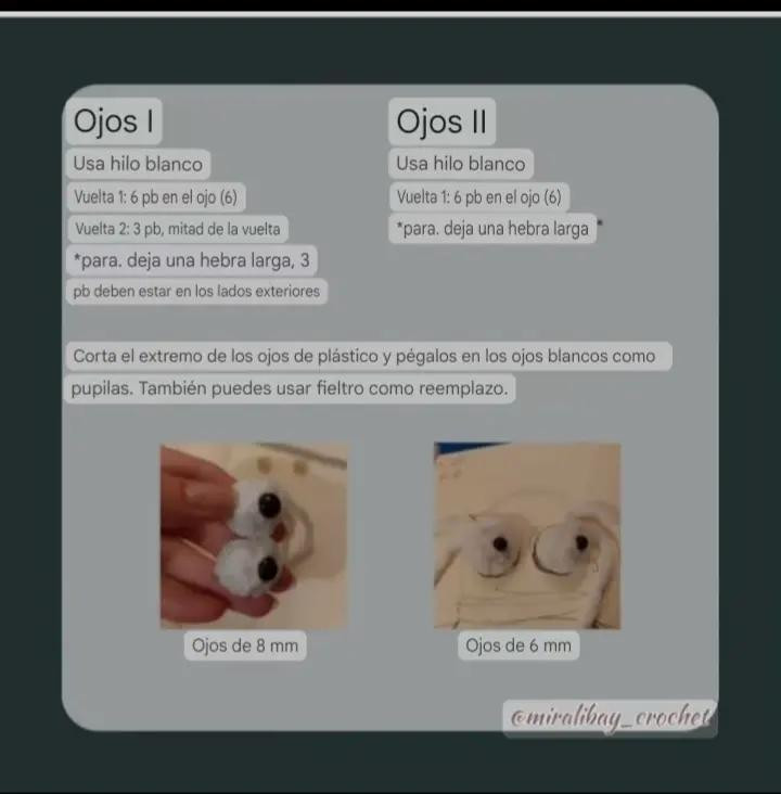 Patrón de crochet para muñecos de ojos grandes, disponible gratis.