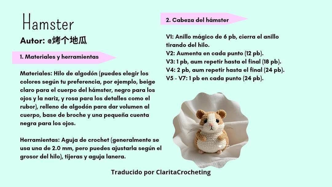 Patrón de Crochet para un Hámster Adorable y Realista