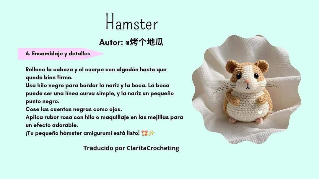Patrón de Crochet para un Hámster Adorable y Realista