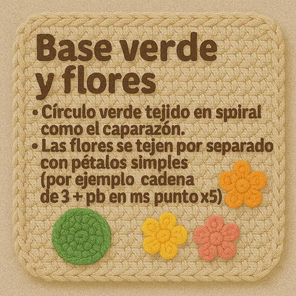Patrón de ganchillo: Caracol amigurumi con flores coloridas