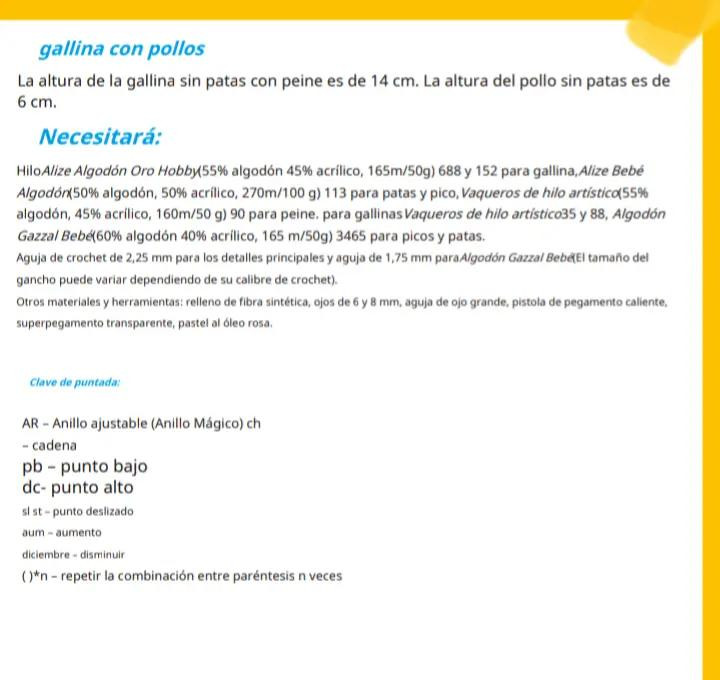 Patrón de ganchillo: encantadora gallina con sus pollitos coloridos