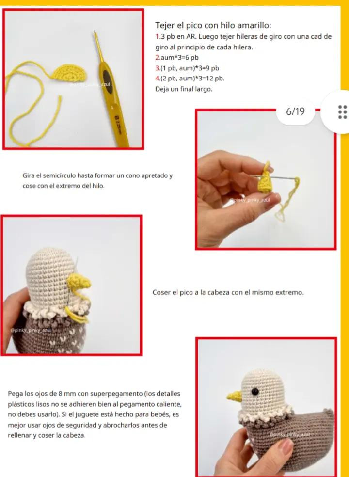 Patrón de ganchillo: encantadora gallina con sus pollitos coloridos