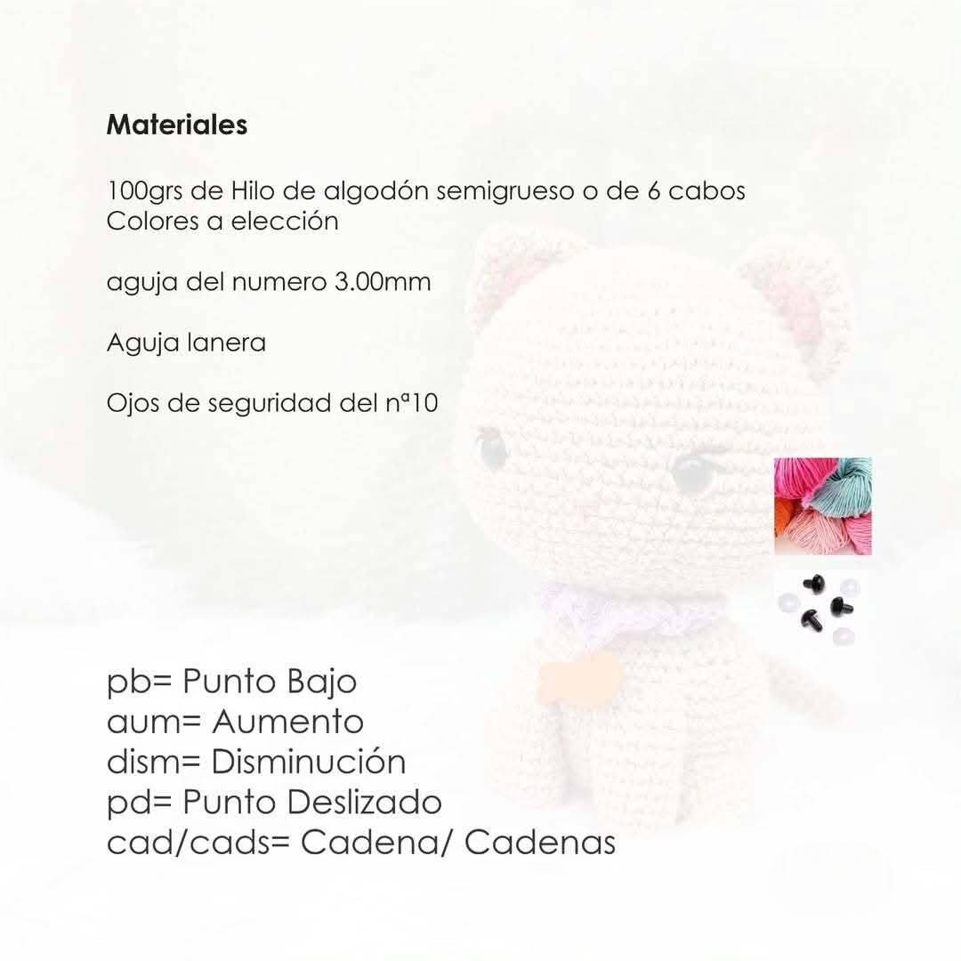 Patrón de ganchillo gratuito para hacer un adorable gato amigurumi