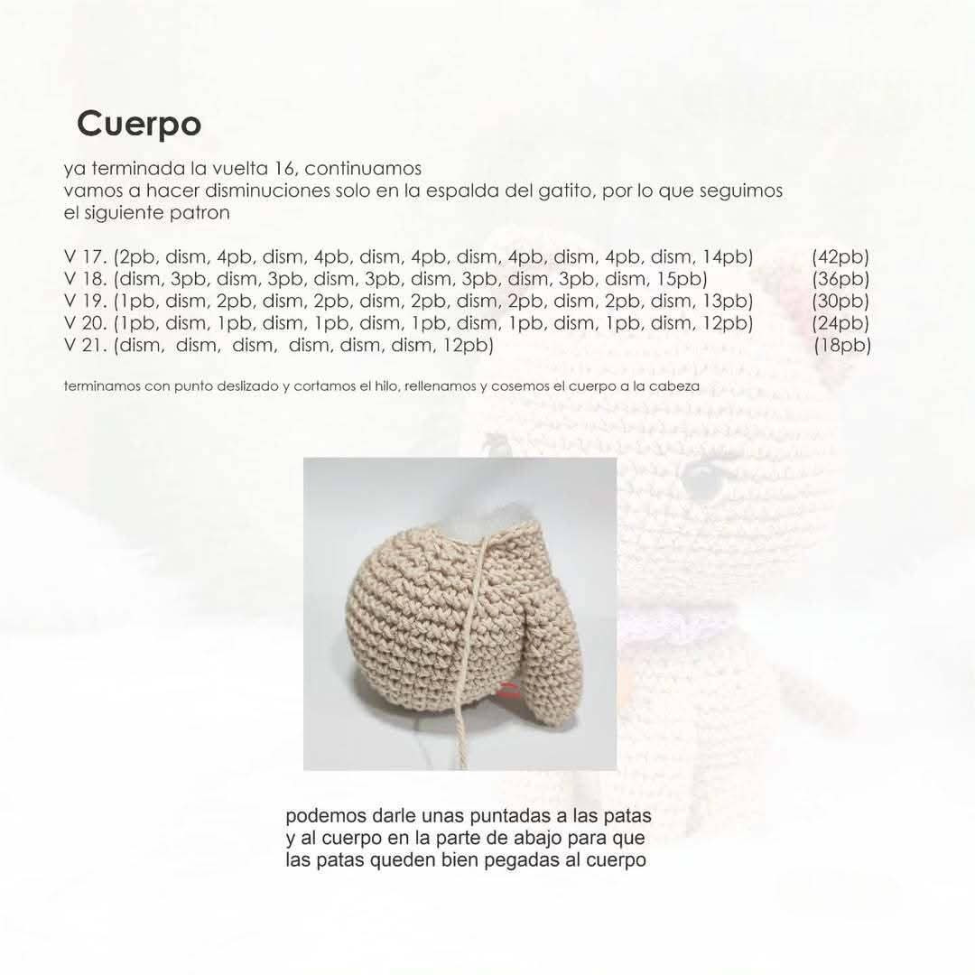 Patrón de ganchillo gratuito para hacer un adorable gato amigurumi
